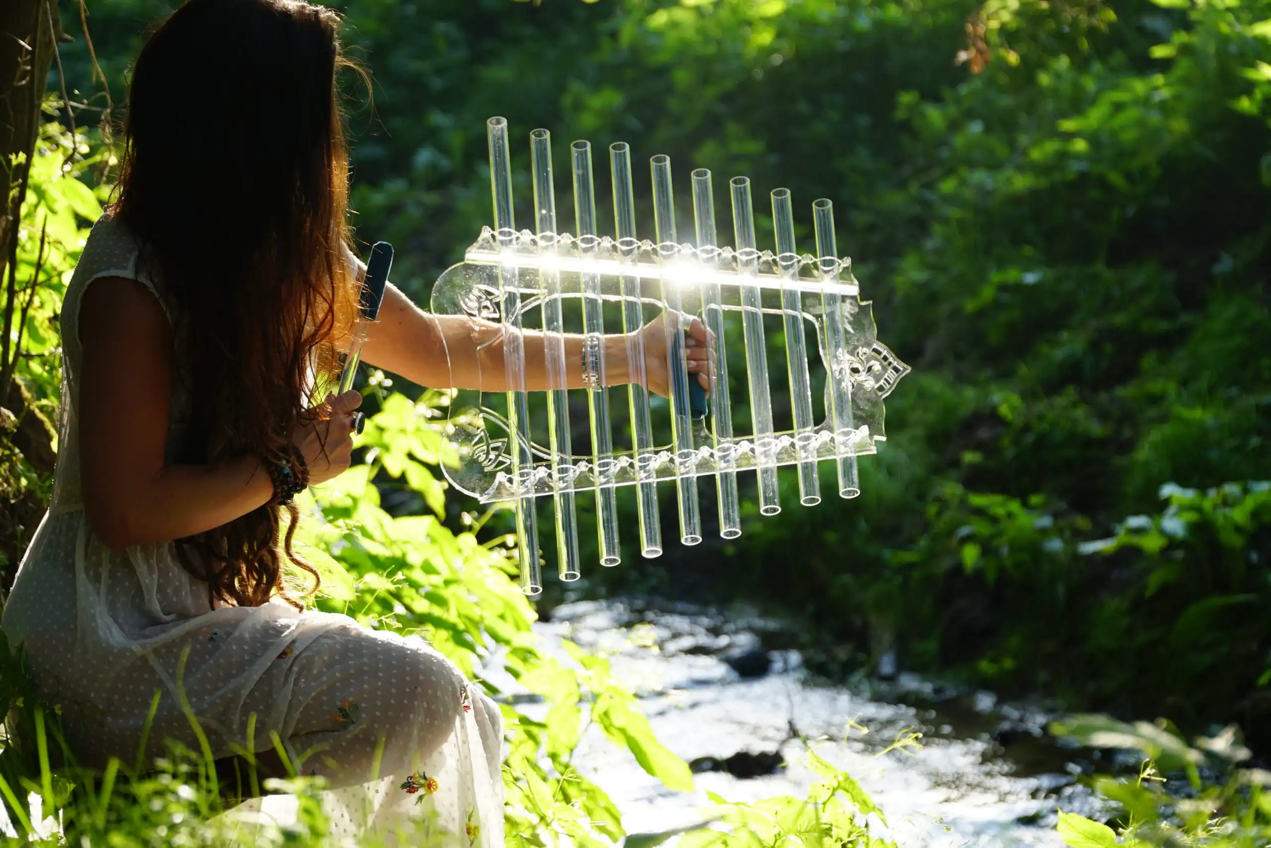 Harpe de cristal et handpan en thérapie sonore 432 Hz