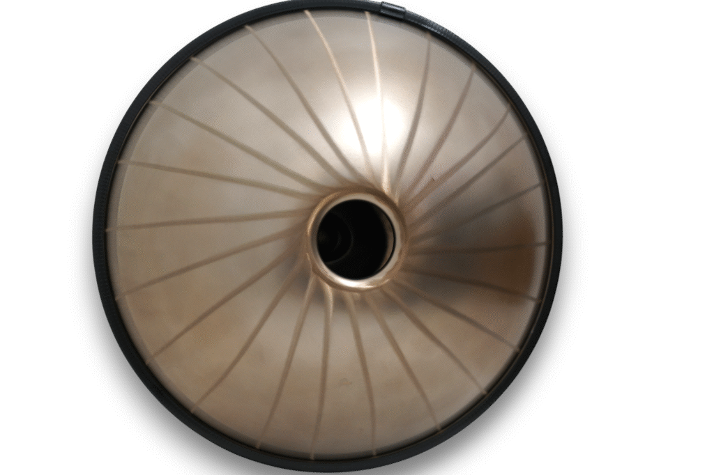 Handpan D Kurd srebrna spirala - 10 dźwięków - dolna muszla - Miłość i Spokój