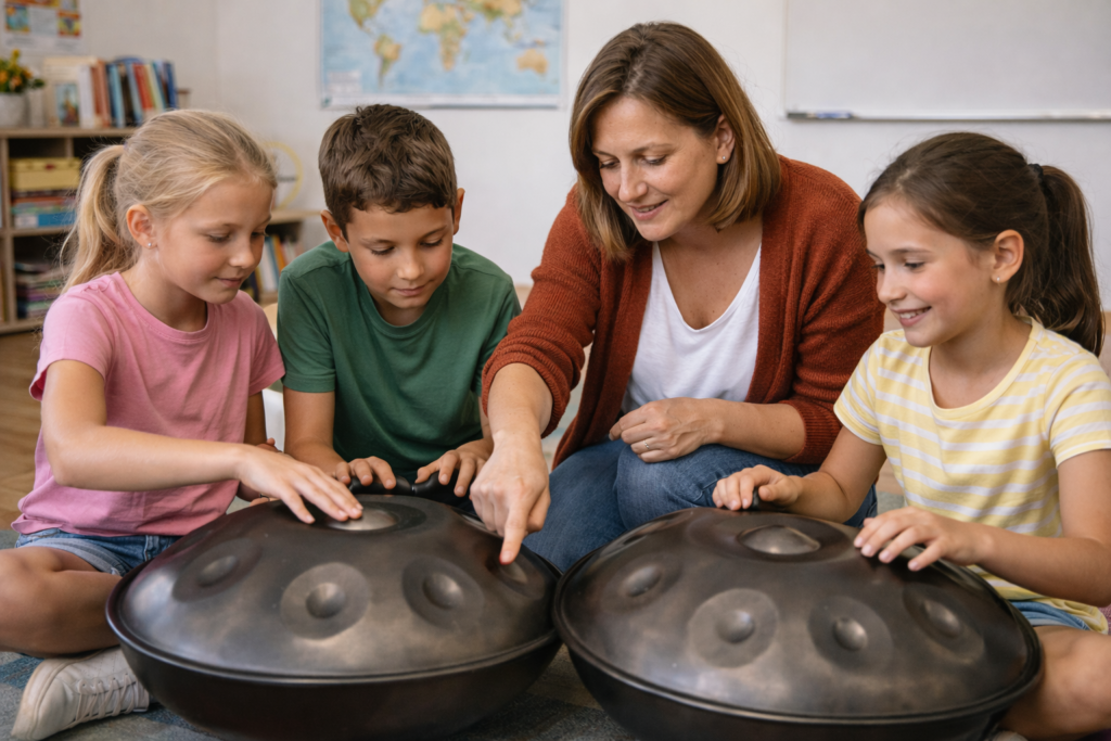handpan na zajęciach terapeutycznych w szkole